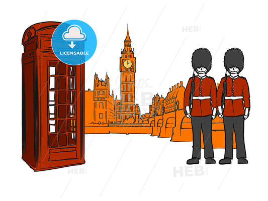 London famous icons sketches – instant download