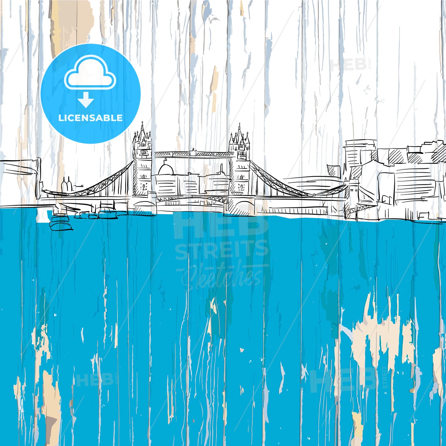London tower bridge drawing – instant download