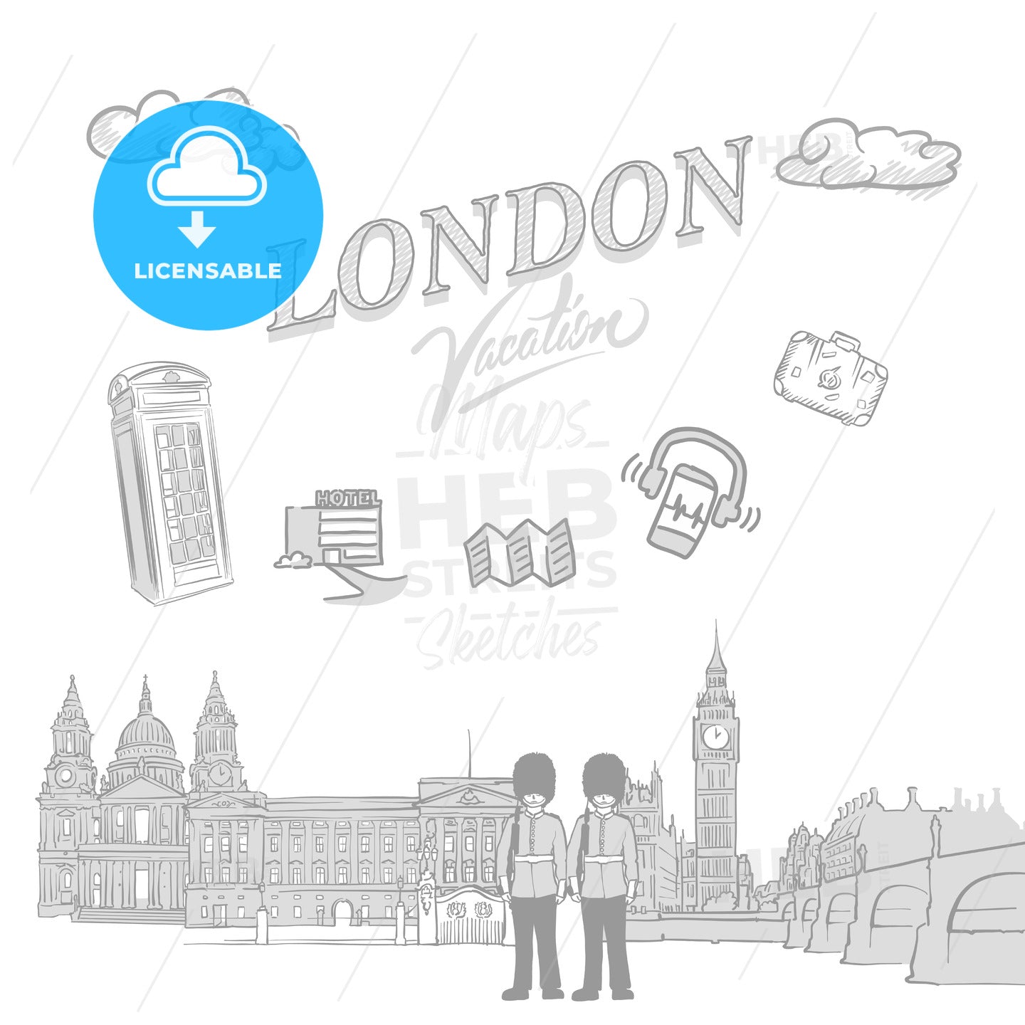 London travel marketing cover – instant download