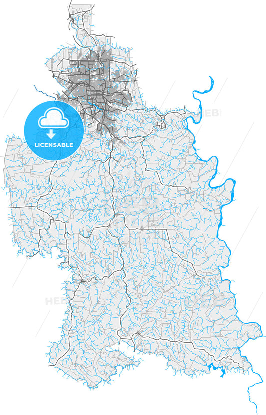 Londrina, Brazil, high quality vector map