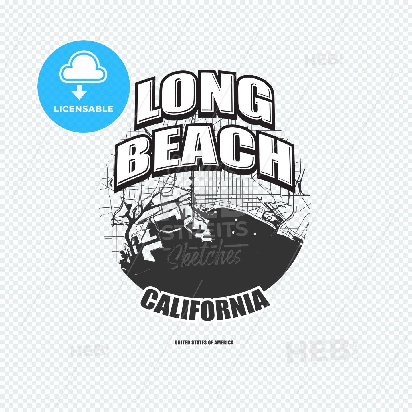 Long Beach, California, logo artwork – instant download