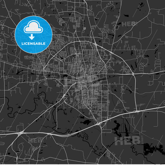 Longview, Texas - Area Map - Dark