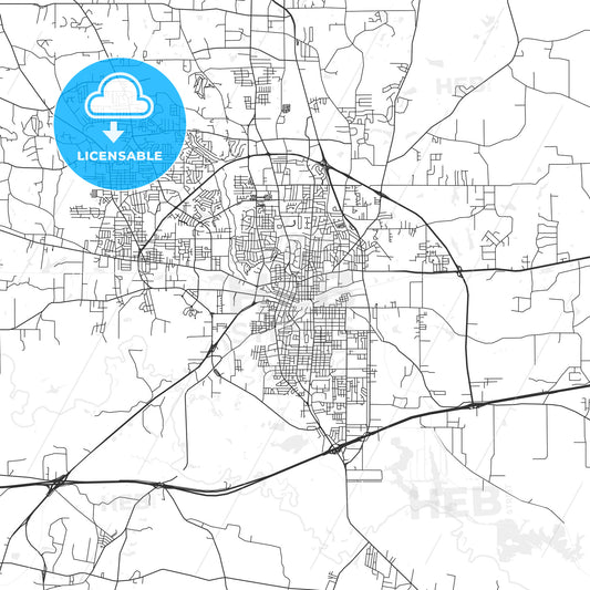 Longview, Texas - Area Map - Light