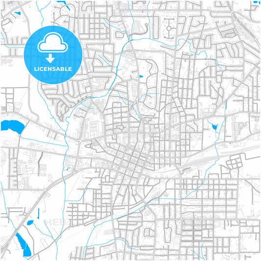 Longview, Texas, United States, city map with high quality roads.