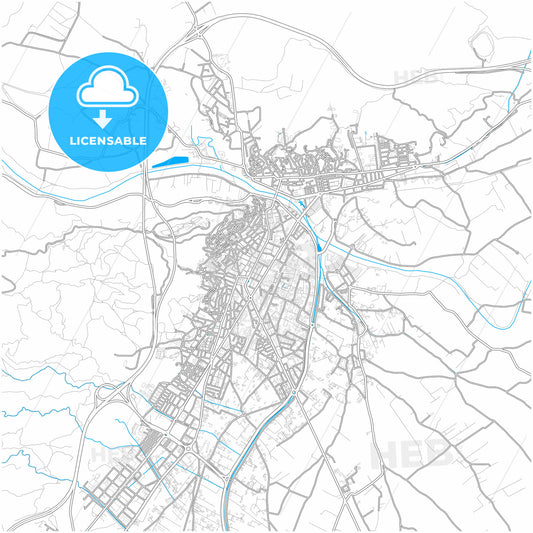 Lorca, Murcia, Spain, city map with high quality roads.