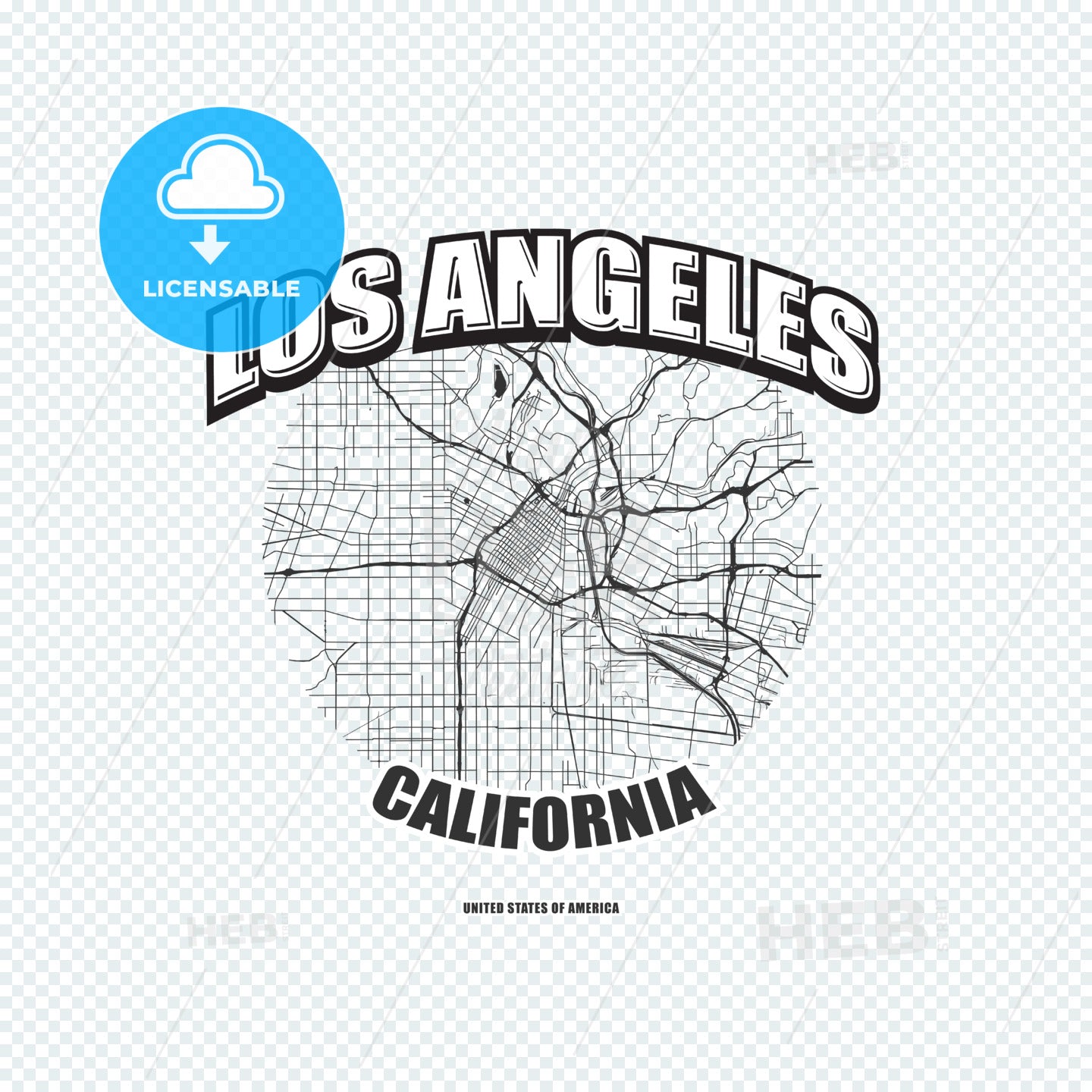 Los Angeles, California, logo artwork – instant download