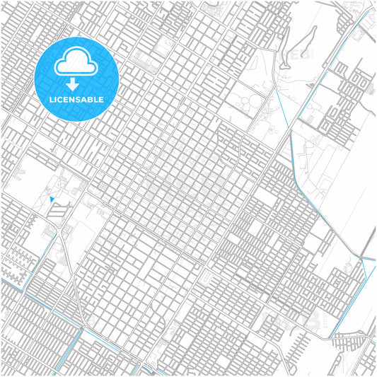 Los Mochis, Sinaloa, Mexico, city map with high quality roads.