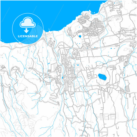 Los Realejos, Santa Cruz de Tenerife, Spain, city map with high quality roads.