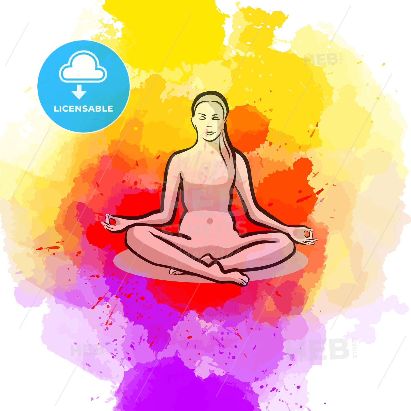 Lotus Yoga Pose – instant download