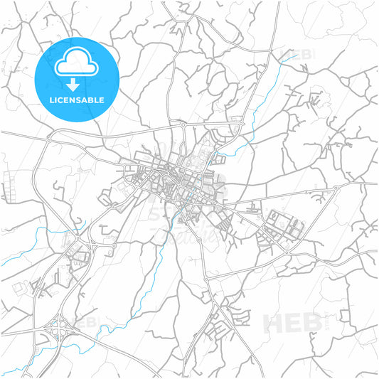 Loulé, Faro, Portugal, city map with high quality roads.