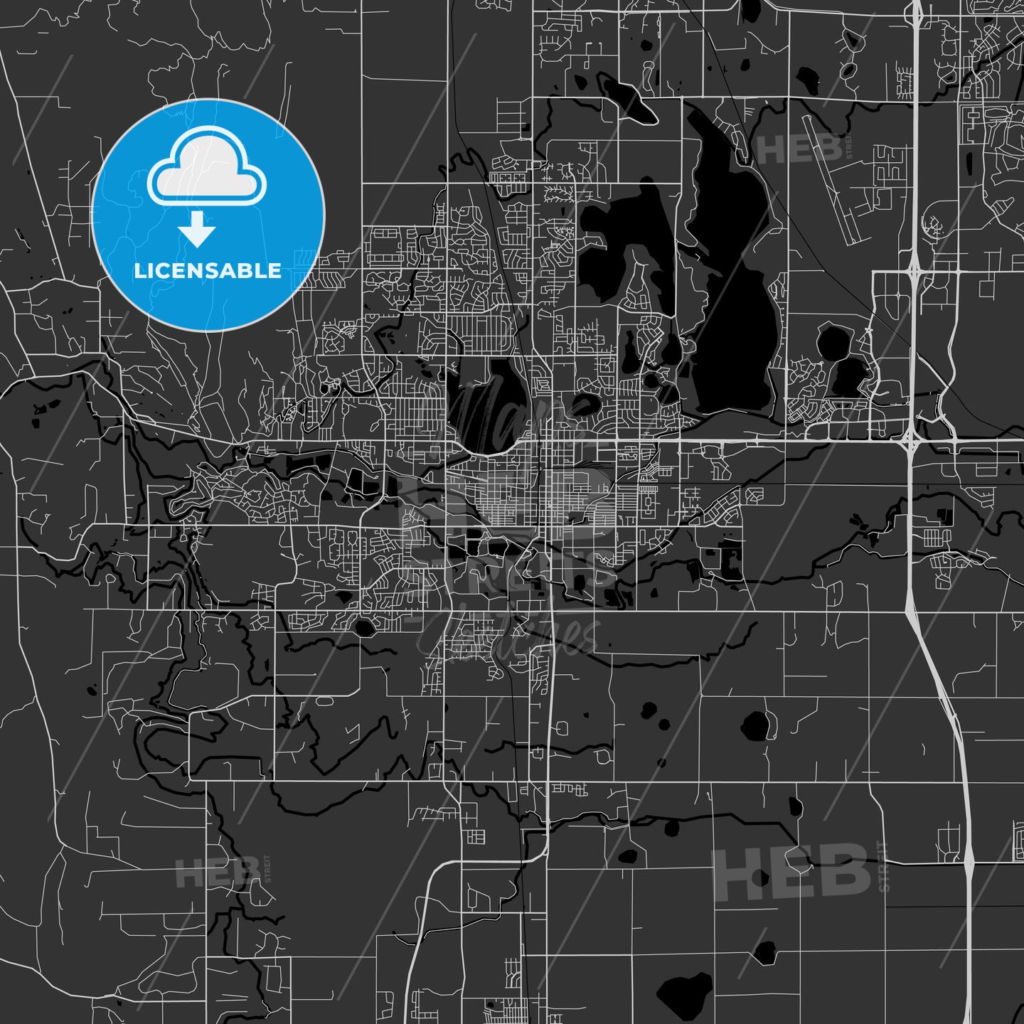 Loveland, Colorado - Area Map - Dark