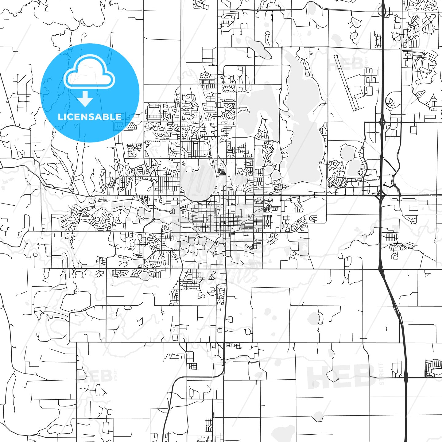 Loveland, Colorado - Area Map - Light