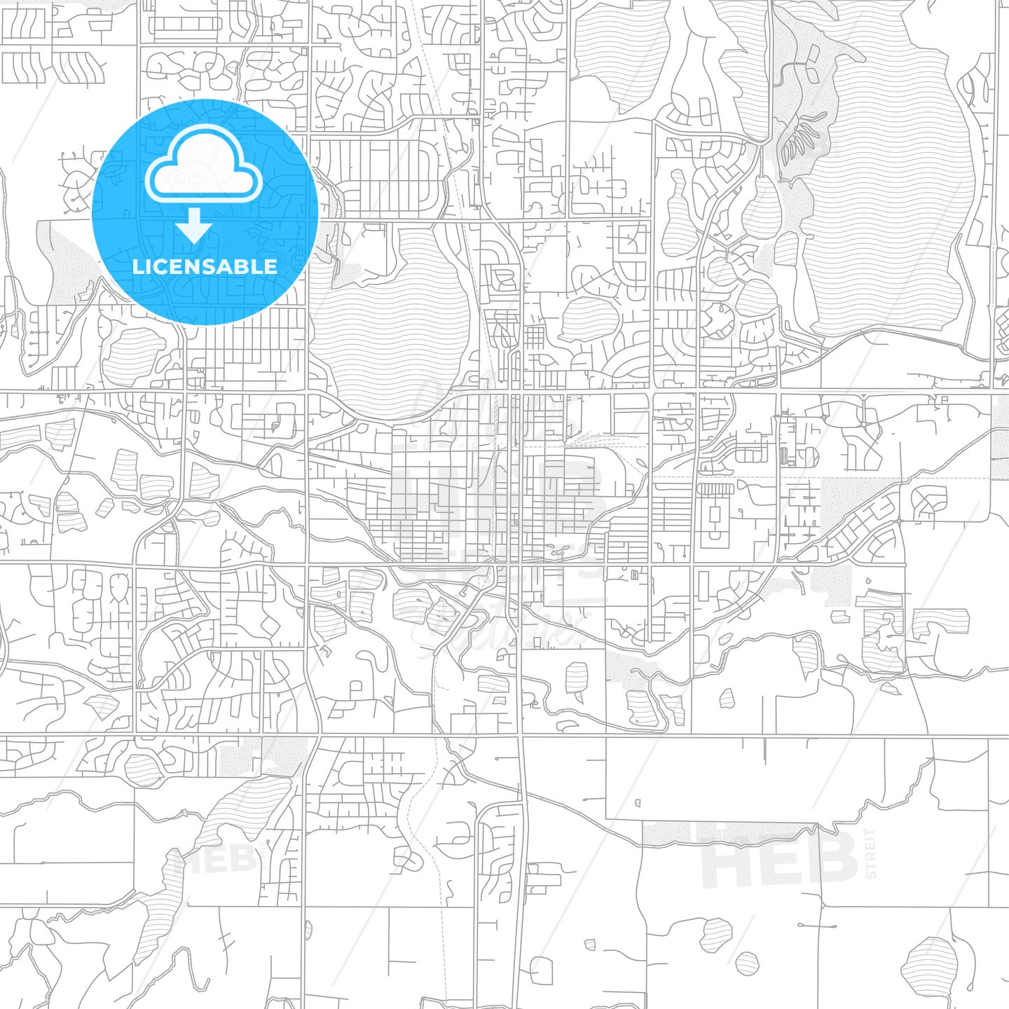 Loveland, Colorado, USA, bright outlined vector map