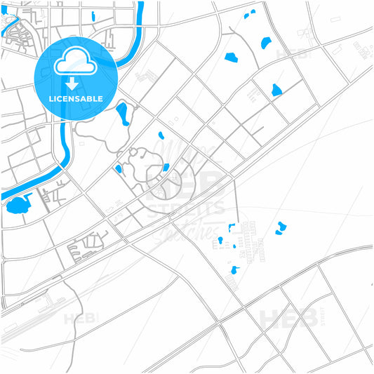 Lu an, Anhui, China, city map with high quality roads.