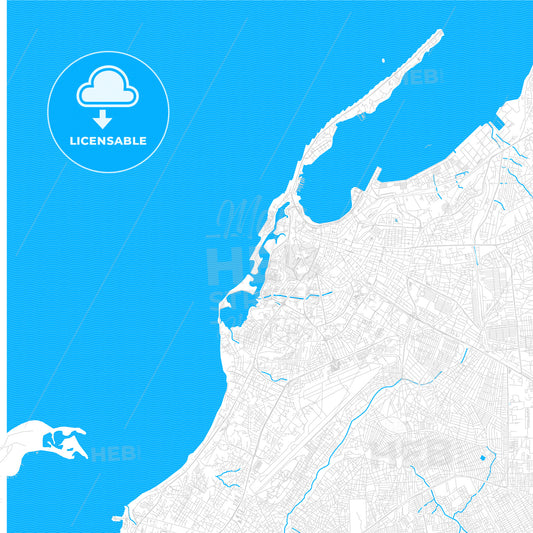 Luanda, Angola PDF vector map with water in focus