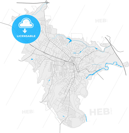 Lubny, Poltava Oblast, Ukraine, high quality vector map