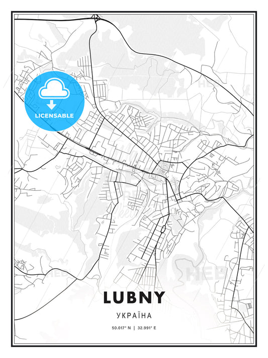 Lubny, Ukraine, Modern Print Template in Various Formats - HEBSTREITS Sketches