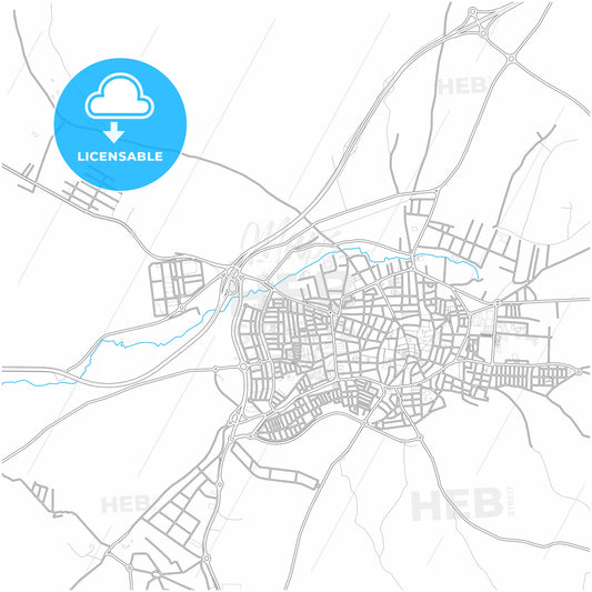 Lucena, Córdoba, Spain, city map with high quality roads.
