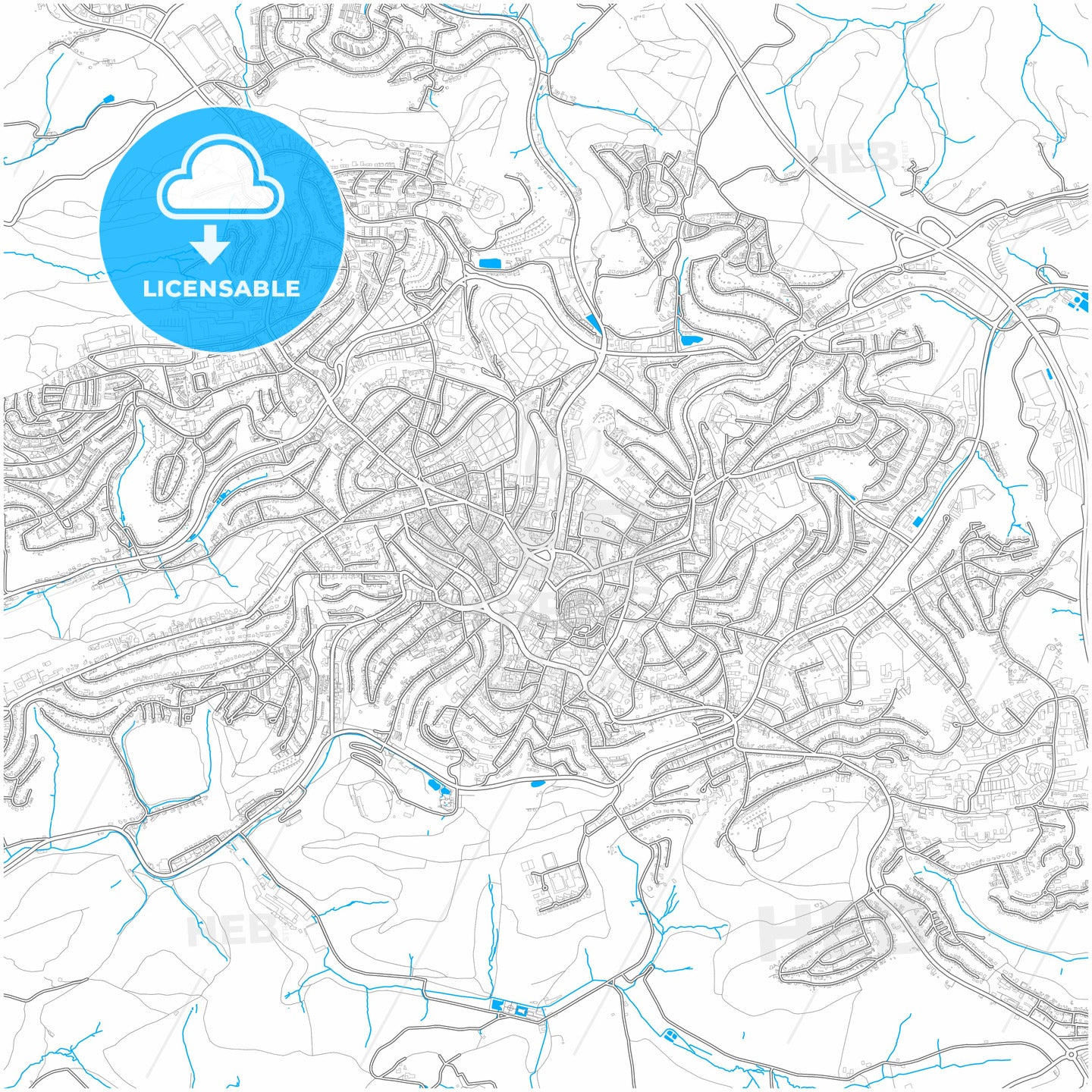 Ludenscheid, North Rhine-Westphalia, Germany, city map with high quality roads.