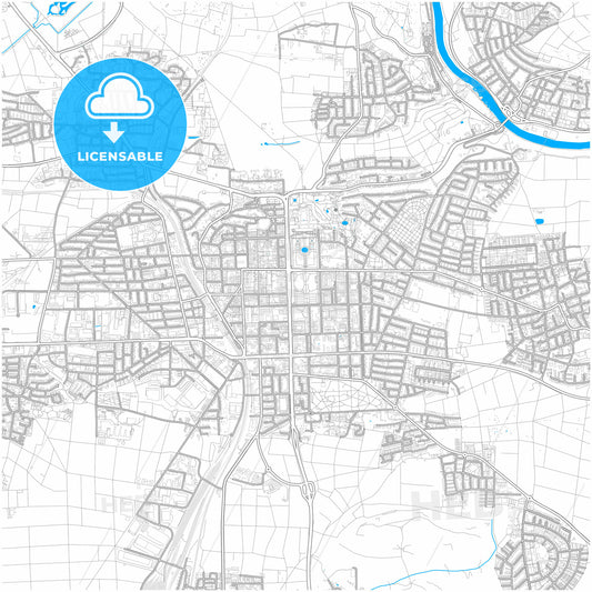 Ludwigsburg, Baden-Wuerttemberg, Germany, city map with high quality roads.