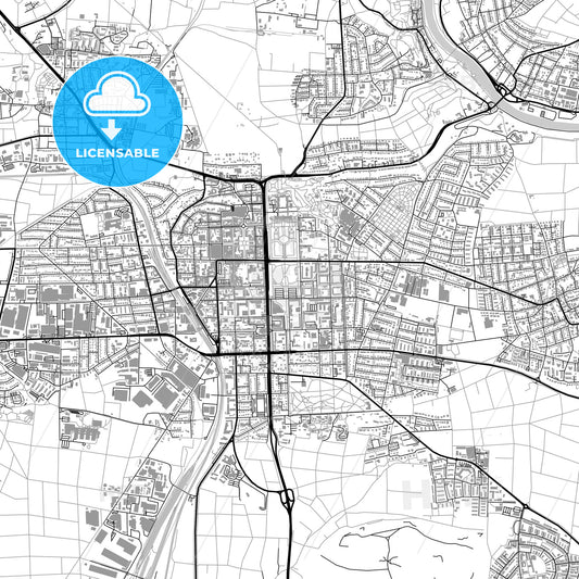 Ludwigsburg, Germany, vector map with buildings