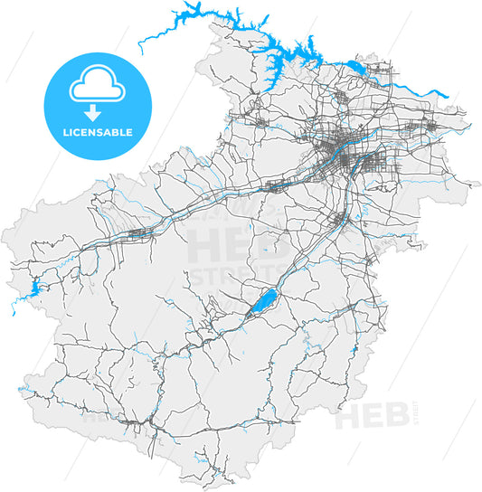 Luoyang, Henan, China, high quality vector map