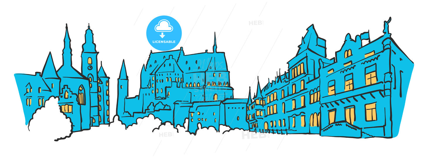 Luxembourg Colored Panorama – instant download