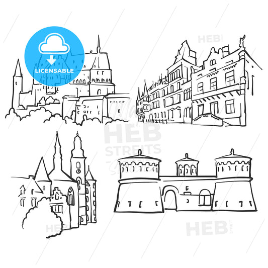 Luxembourg Luxembourg Famous Buildings – instant download