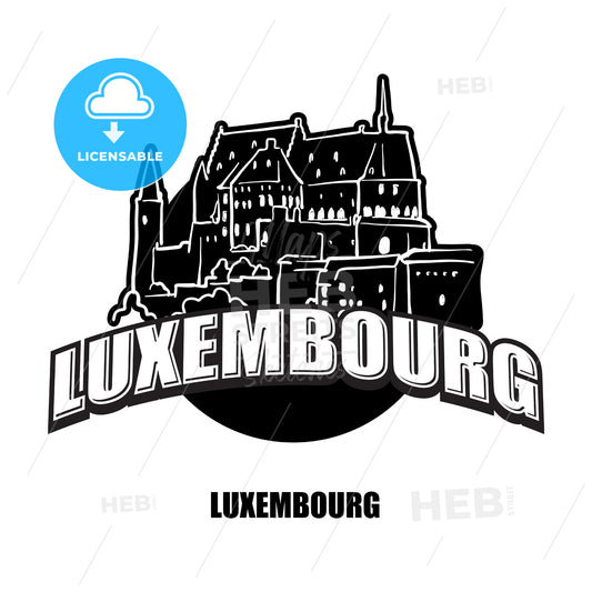 Luxembourg black and white logo – instant download