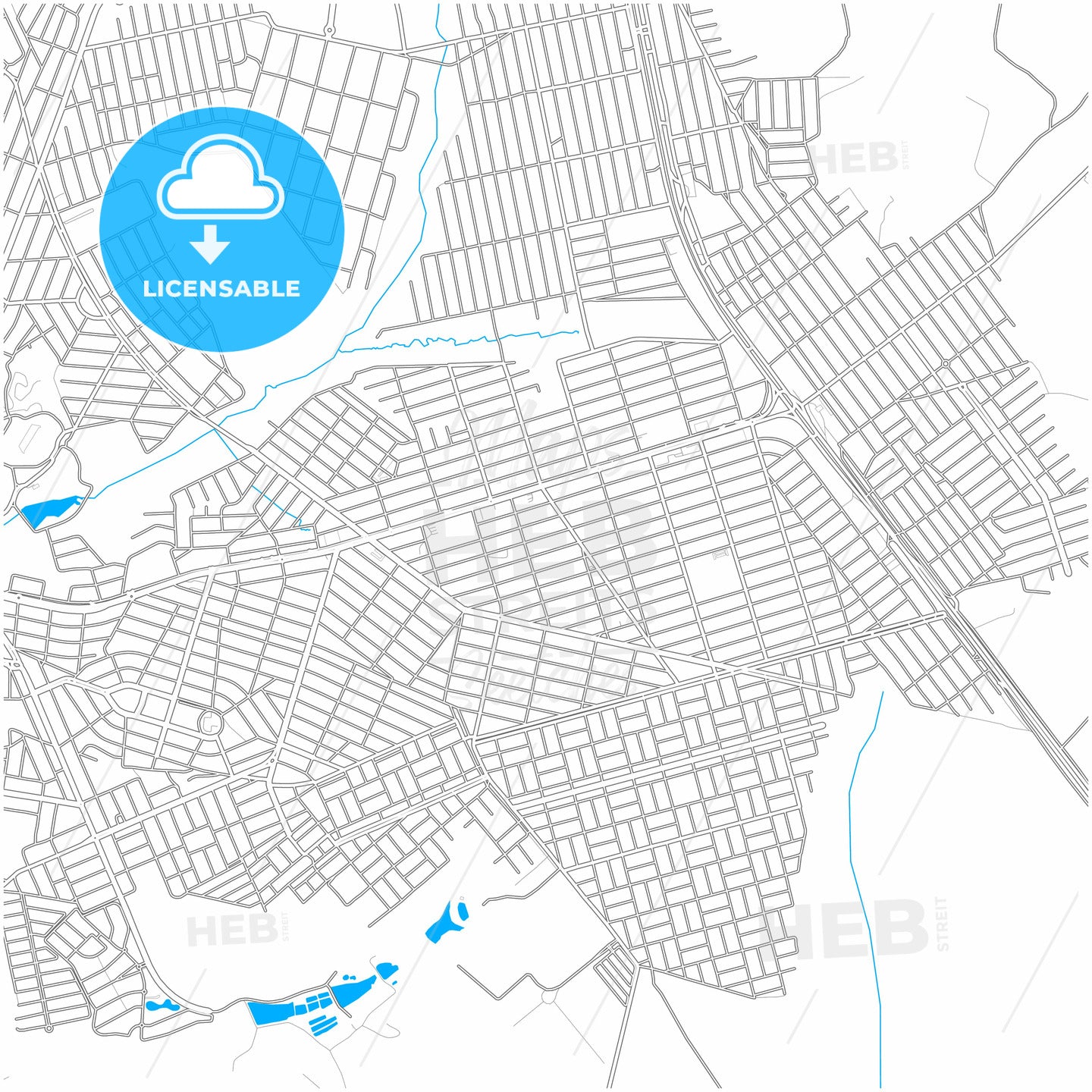 Luziania, Brazil, city map with high quality roads.