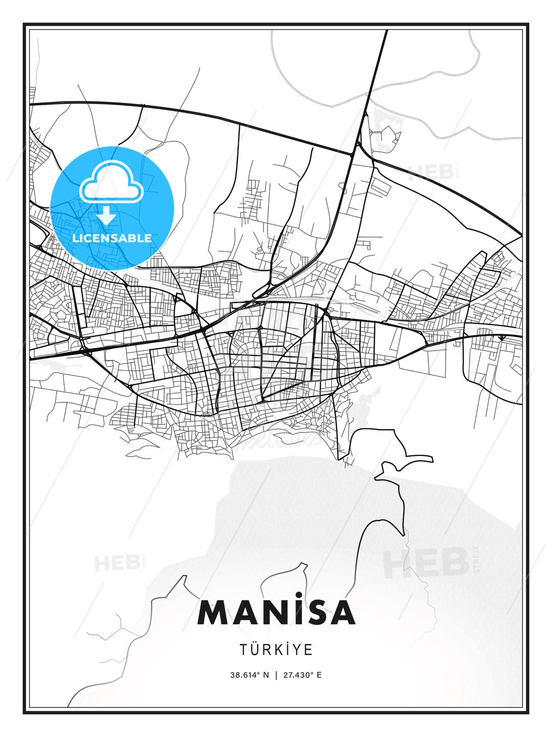MANİSA / Manisa, Turkey, Modern Print Template in Various Formats - HEBSTREITS Sketches