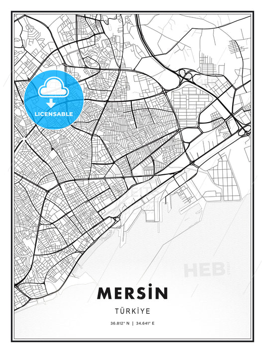 MERSİN / Mersin, Turkey, Modern Print Template in Various Formats - HEBSTREITS Sketches