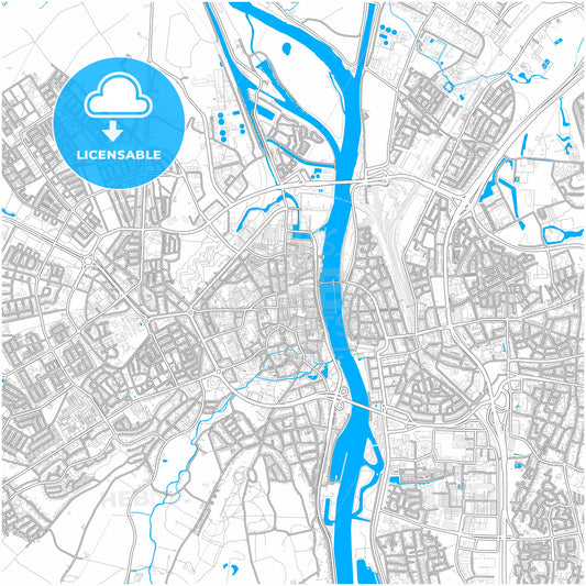 Maastricht, Limburg, Netherlands, city map with high quality roads.