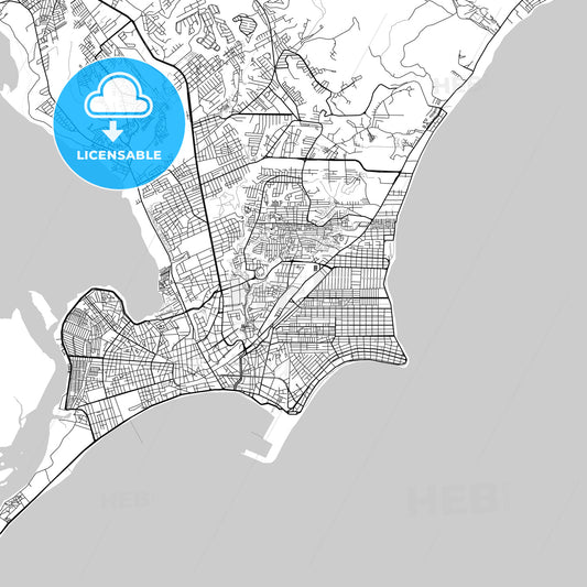 Maceió, Alagoas, downtown map, light