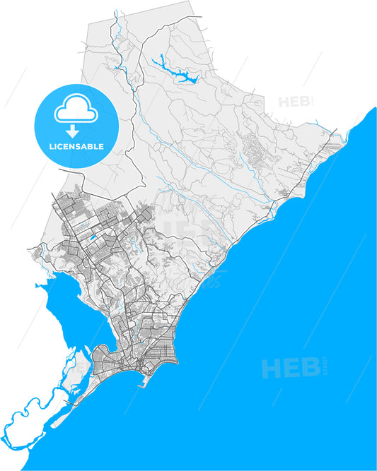 Maceio, Brazil, high quality vector map