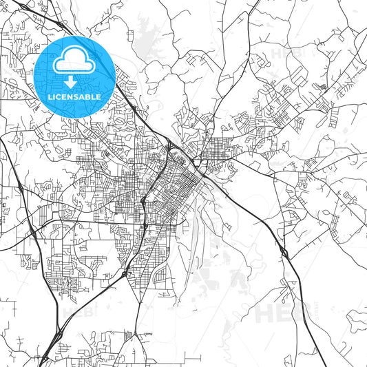 Macon, Georgia - Area Map - Light