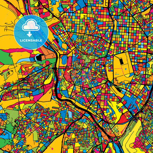 Madrid Spain Colorful Map