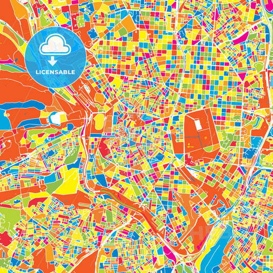 Madrid, Spain, colorful vector map
