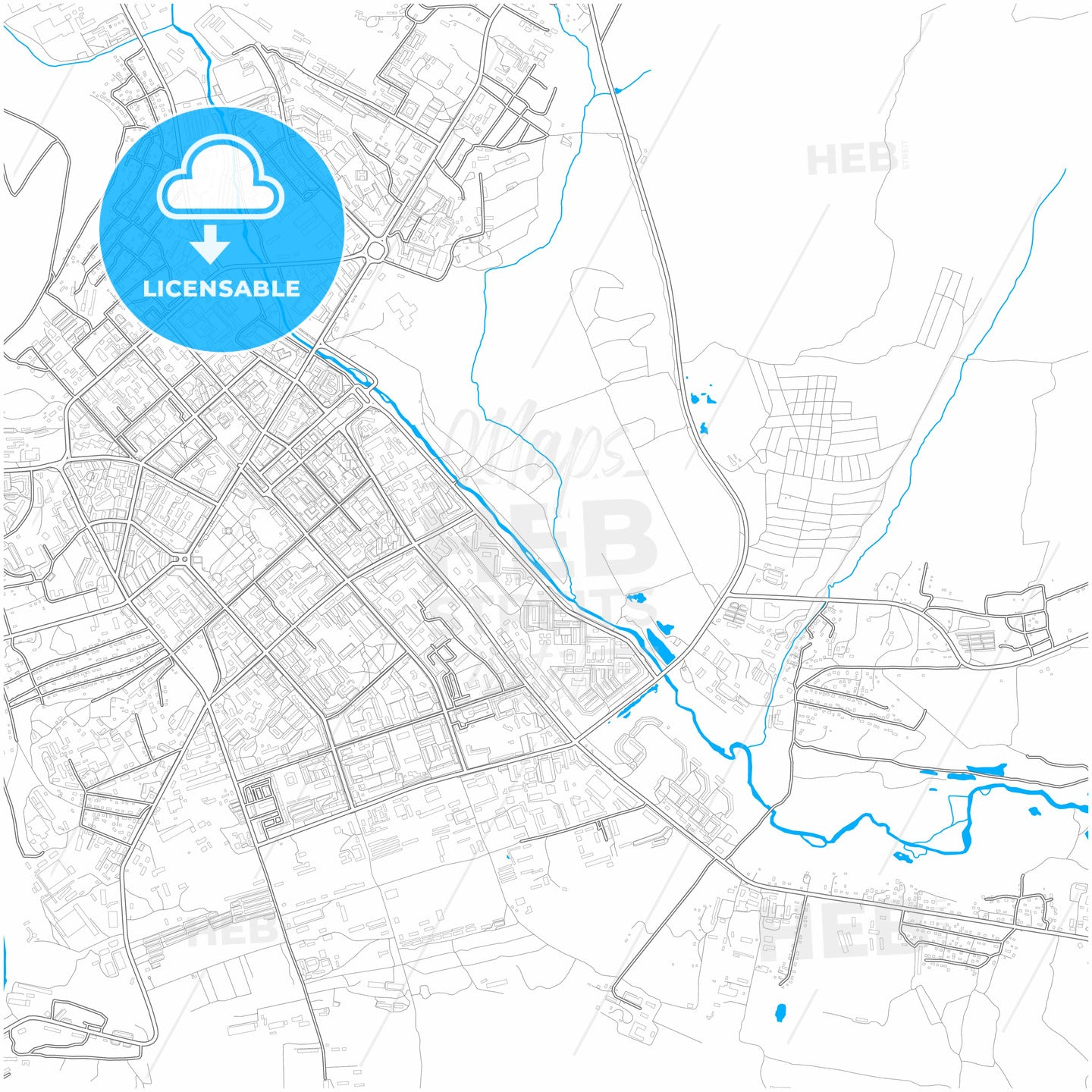 Magadan, Magadan Oblast, Russia, city map with high quality roads.