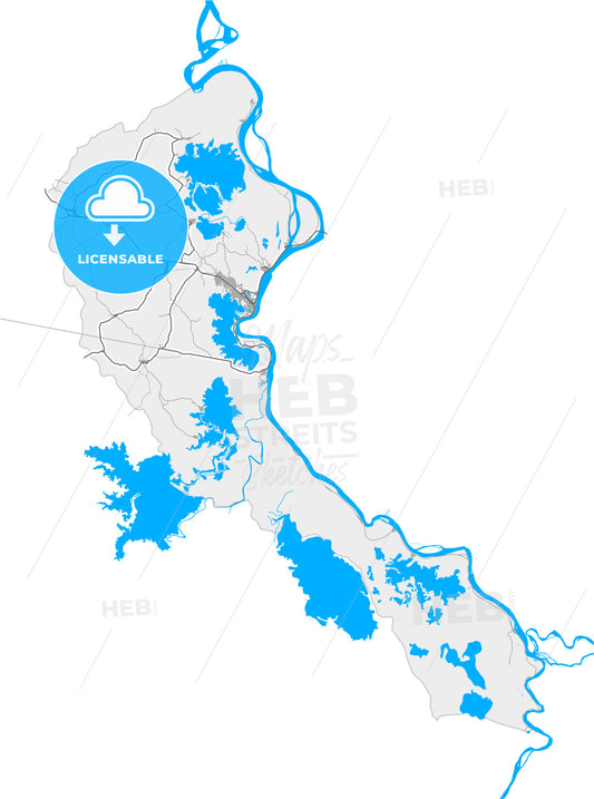 Magangue, Colombia, high quality vector map