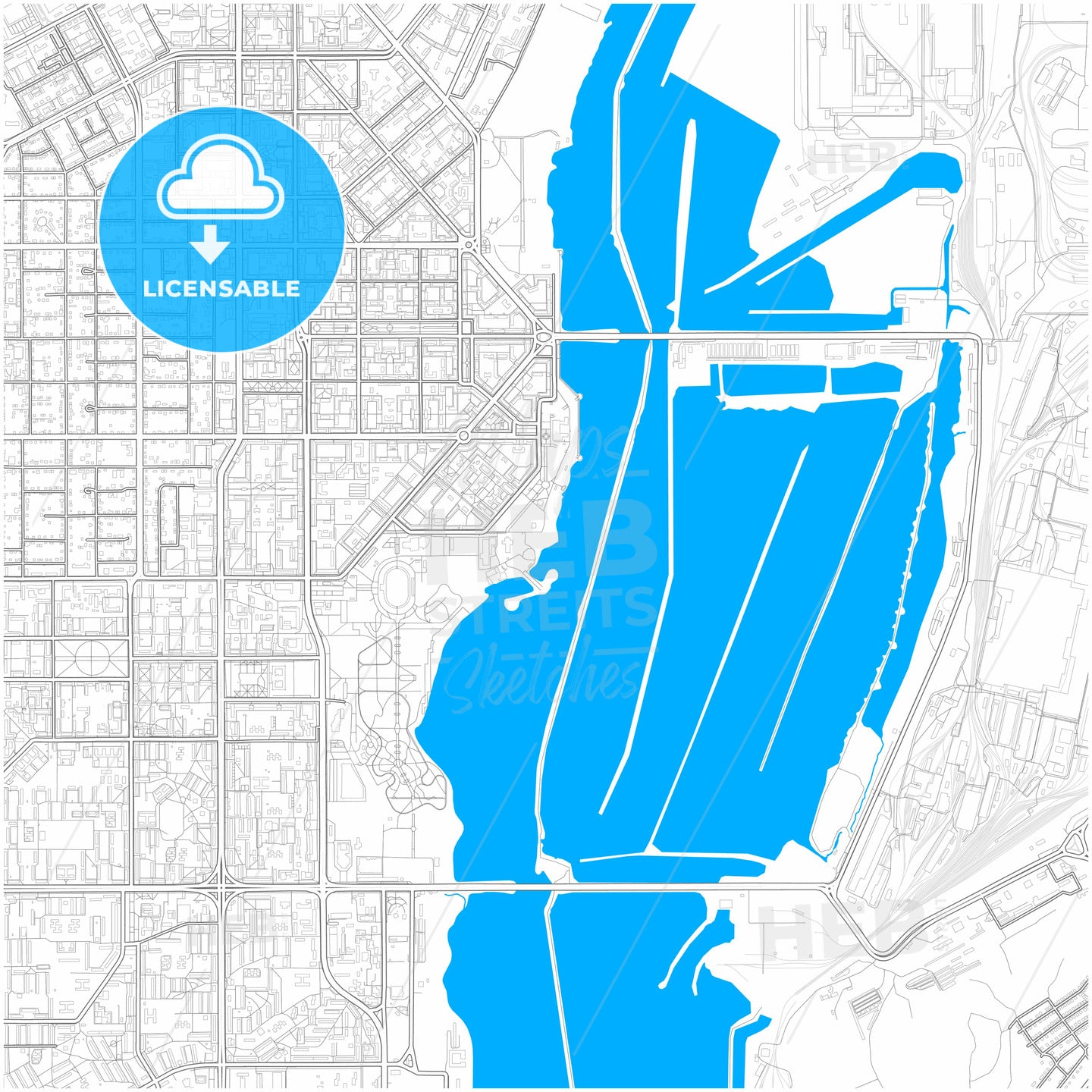 Magnitogorsk, Chelyabinsk Oblast, Russia, city map with high quality roads.