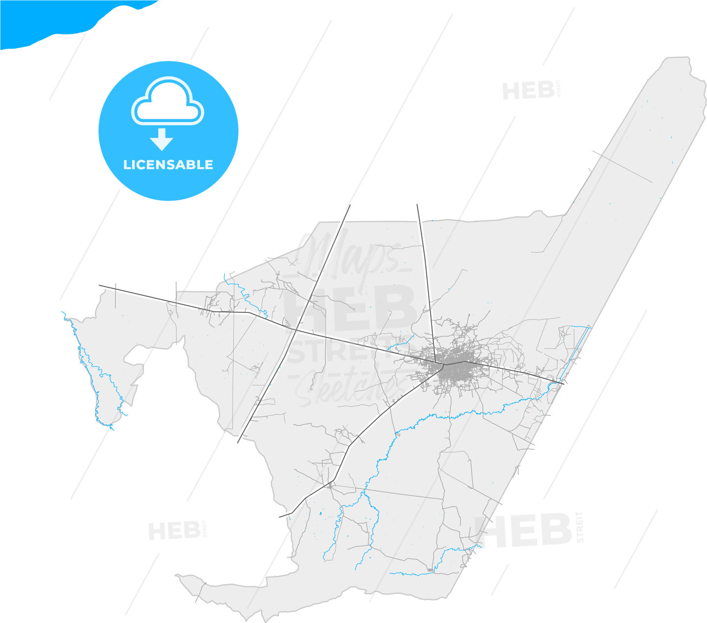 Maicao, Colombia, high quality vector map