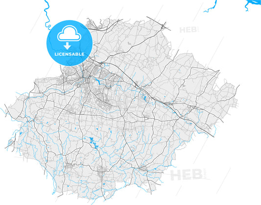 Maidstone, South East England, England, high quality vector map