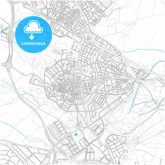 Majadahonda, Madrid, Spain, city map with high quality roads.