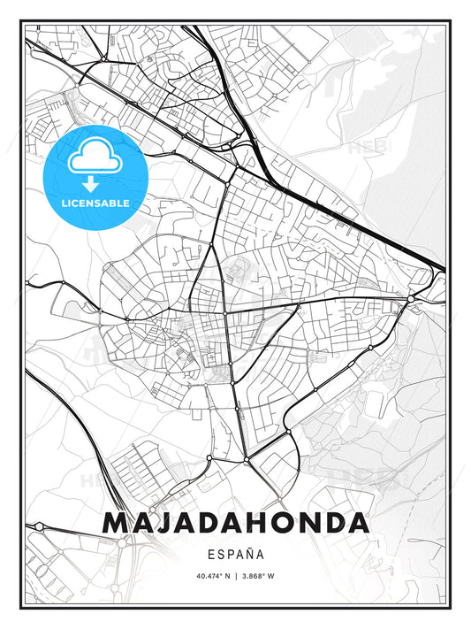Majadahonda, Spain, Modern Print Template in Various Formats - HEBSTREITS Sketches