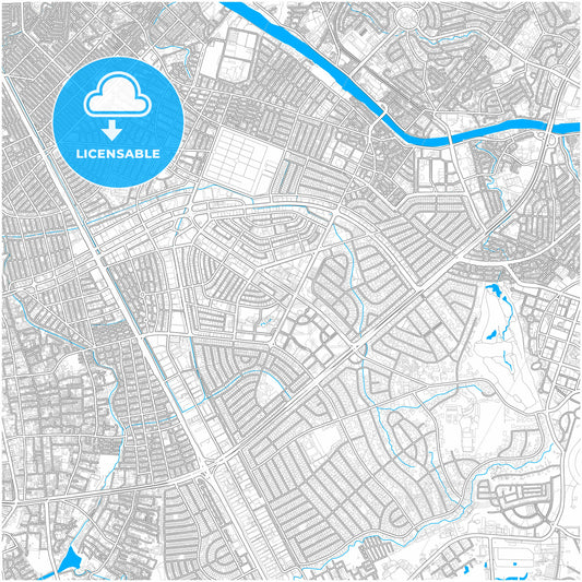 Makati, Philippines, city map with high quality roads.