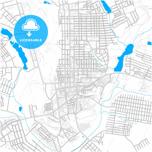 Makiivka, Donetsk Oblast, Ukraine, city map with high quality roads.