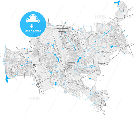 Makiivka, Donetsk Oblast, Ukraine, high quality vector map