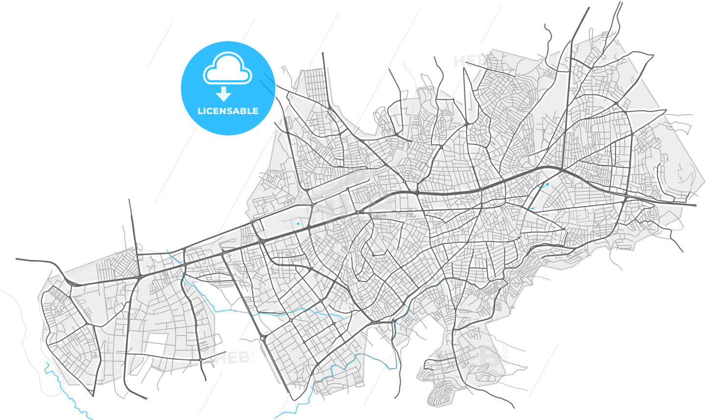 Malatya, Malatya, Turkey, high quality vector map