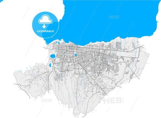 Managua, Managua, Nicaragua, high quality vector map